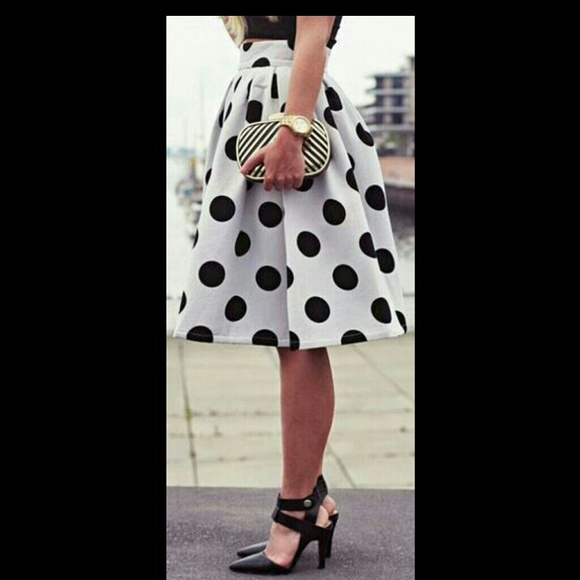 Polka dot midi skirt