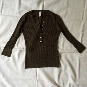Olive Green Free People Sweater