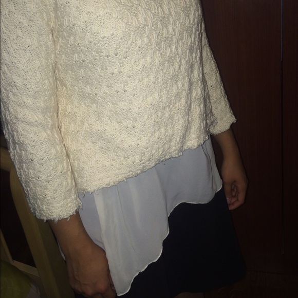 Zara knit sweater in beige with lining