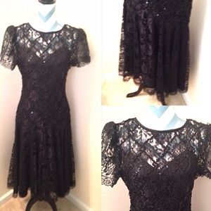 Black Lace Vintage Dress