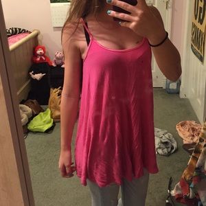 H&M pink and cream long flowy tanks