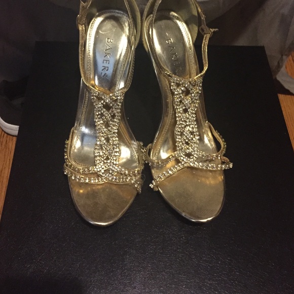 Bakers Shoes Bakers Gold Embellished High Heels Poshmark