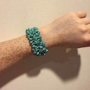 Blue Chunky Elastic Bracelet