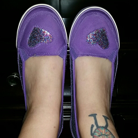purple slip ons