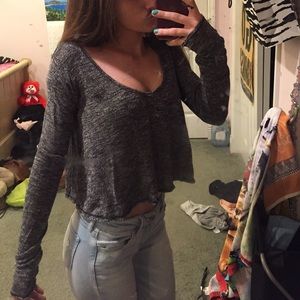 hollister black & gray long sleeve