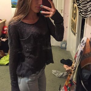 hollister gray thin sweater