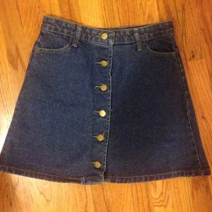 denim button up skirt
