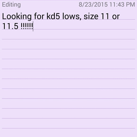 Kd 5 lows????