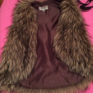 Brown fur vest