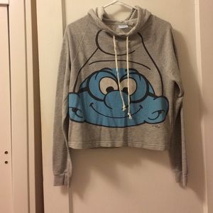 Papa Smurf Cropped Hooded Sweatshirt