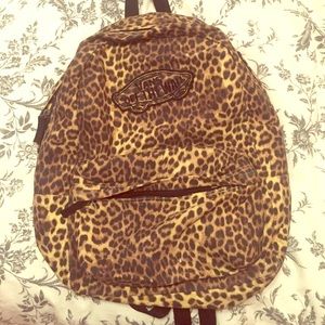 vans cheetah print backpack