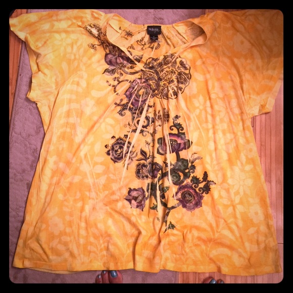 Yellow print shirt (1)