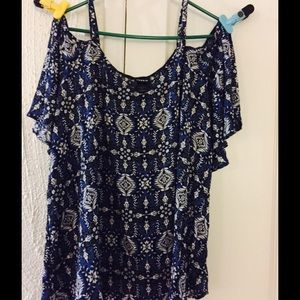 Torrid blue off shoulder blouse