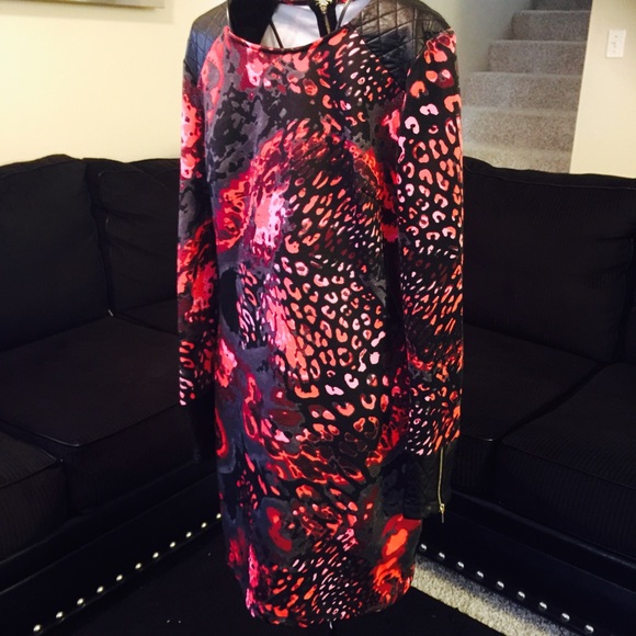 Red Leopard print dress