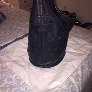 Tory Burch All -T leather black bucket bag!!!