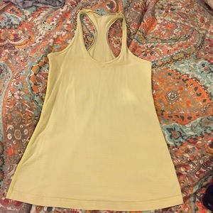 Yellow & white stripped Lululemon tank