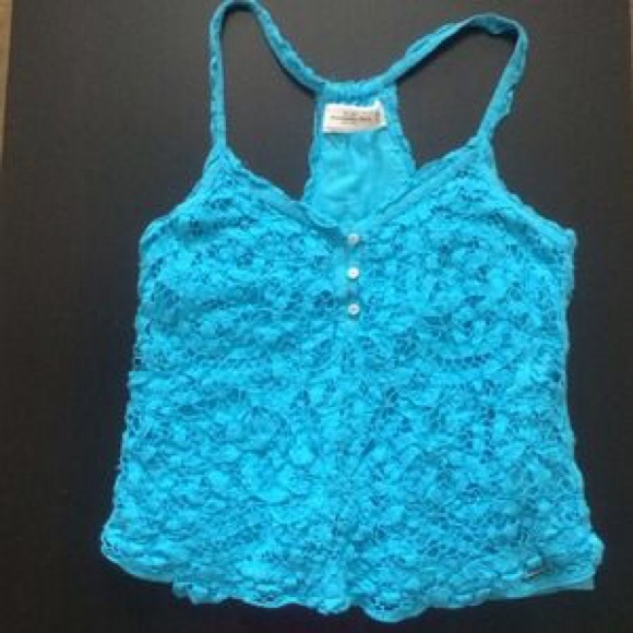 Blue Abercrombie crochet tank