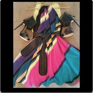 Catherine Malandrino Silk Dress w/Belt