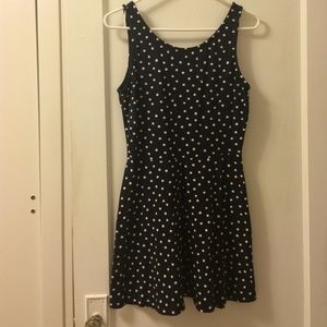 **SOLD** Navy and White Polka Dotted Tank Dress