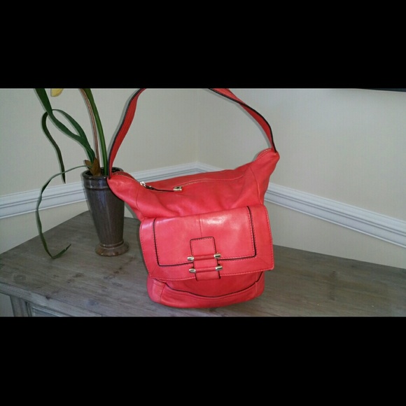 Butter Soft Red Leather B. Makowsky Hobo