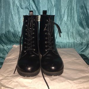 lightly worn h&m black combat boots