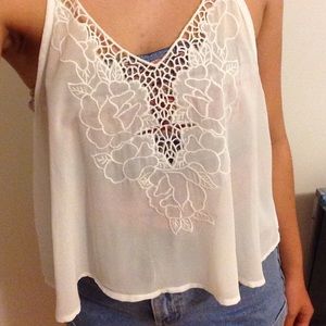 brandy Melville flowy lace tank top (RARE BRANDY)