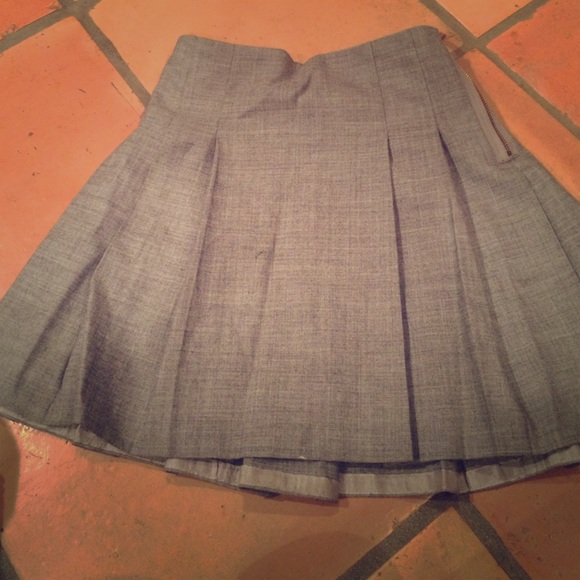 pleated grey schoolgirl skirt