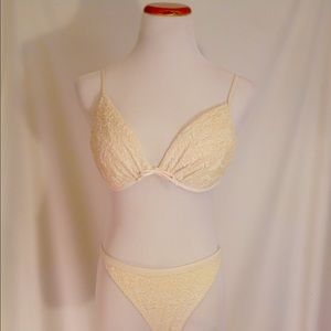 Lace, Off White Bikini Bathing Suit Sz. Lg