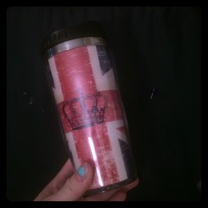 Union Jack and crown thermos mug. Never used.