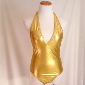NWOT Old Navy STUNNINGLY SEXY Gold Swimsuit