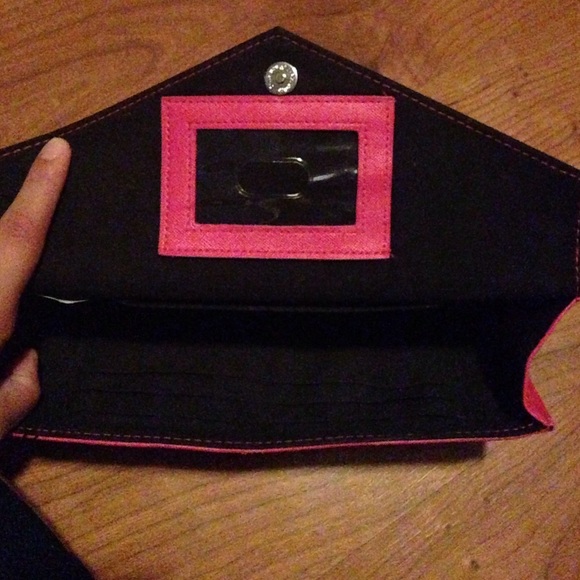 GUESS handbag pink black SILVER guess LOGO - Picture 4 of 4