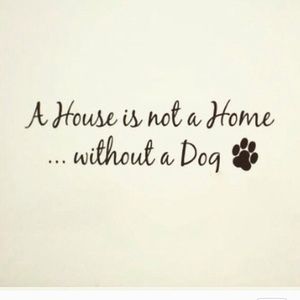 A House is not a Home without a Dog wall decal