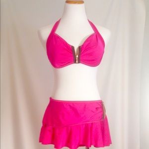 Kenneth Cole 'Reaction' Pink & Brown Bikini Sz. XL