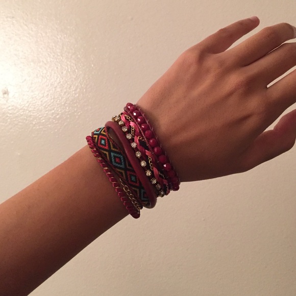Red bohemian bracelet