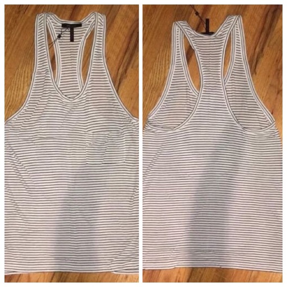 BCBG Max Azria Striped Racerback Tank Large