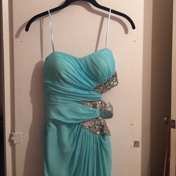 Tiffany blue, long dress - Picture 3 of 4