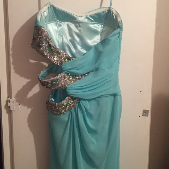 Tiffany blue, long dress - Picture 4 of 4