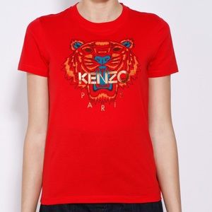 KENZO Red Tiger Print T-Shirt Size M Medium