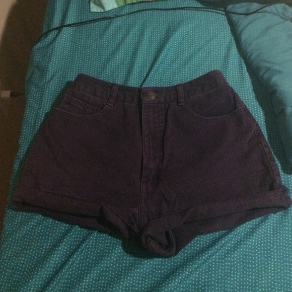 talbots purple high waisted shorts