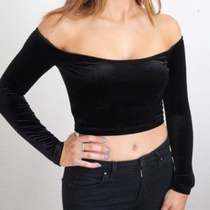 American apparel velvet crop top