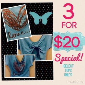 💙LOVE Bow HEART Top💙 (3for$20 special!)