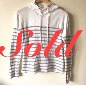 🚫SOLD🚫JCrew grey stripe hooded cotton sweater