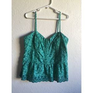 Floral Green Babydoll Tank