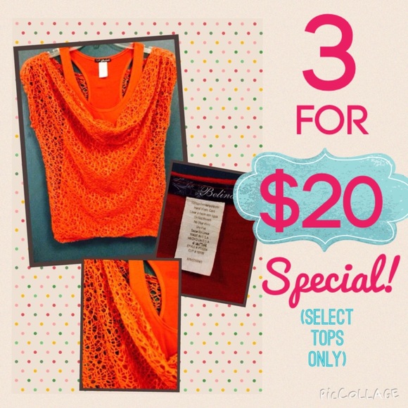 🔥Pretty Orange Top (3for$20 Special)
