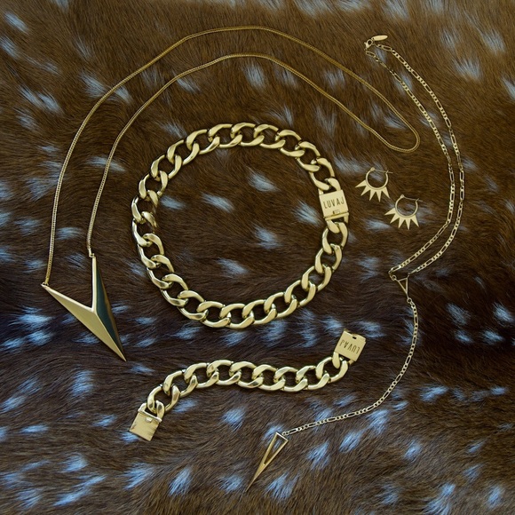 LUV AJ Saber Pendant Necklace-Bordeaux - Picture 2 of 2