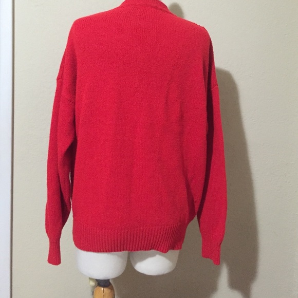 Red vintage style button up sweater - Picture 4 of 4