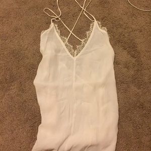 White lace tank with spaghetti straps
