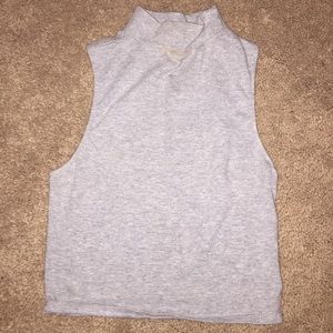 Gray cotton form fitting turtle neck tank!