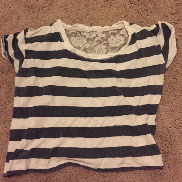 Navy and white stripped crop top!