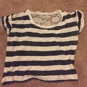 Navy and white stripped crop top!